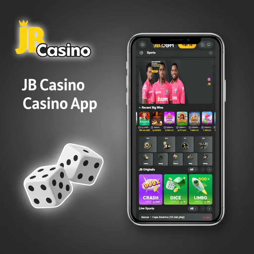 JB Casino app casino section with slots, roulette, blackjack, baccarat, Andar Bahar, Teen Patti, and live dealer tables.
