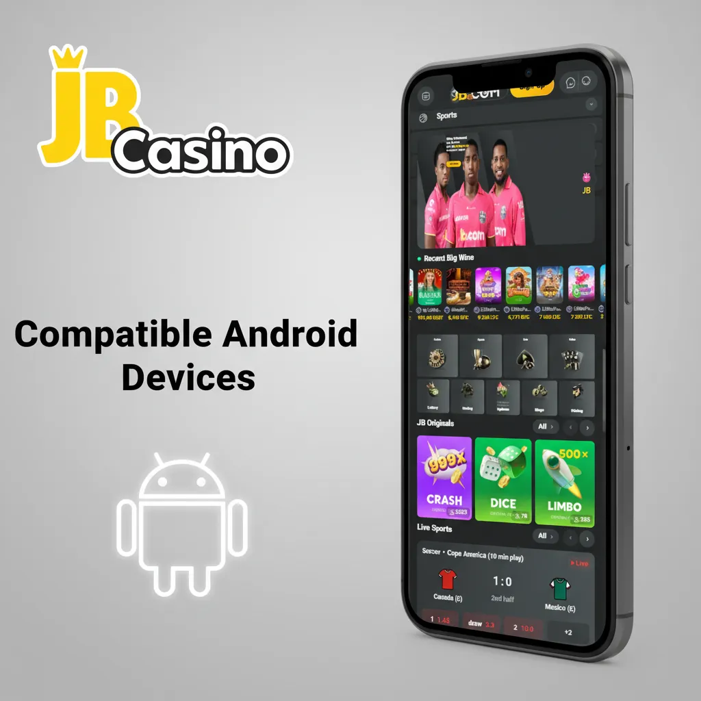 Compatible Android phones for JB Casino: Redmi Note 12 Pro, Galaxy A54/M34, Nord CE 3 Lite, Realme 11 Pro, Pixel 6a.