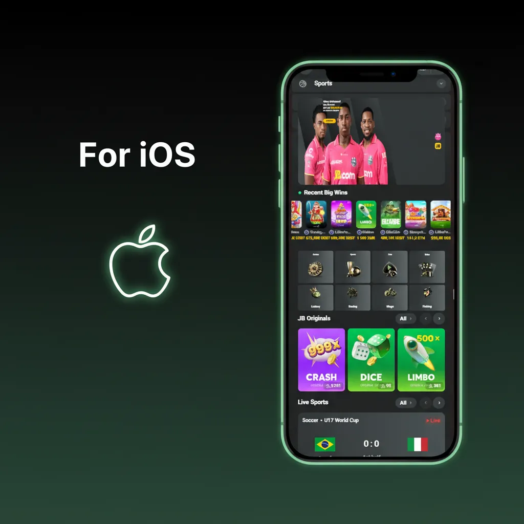 Illustration of iPhone/iPad installing JB casino via App Store or creating Safari PWA Add to Home Screen.