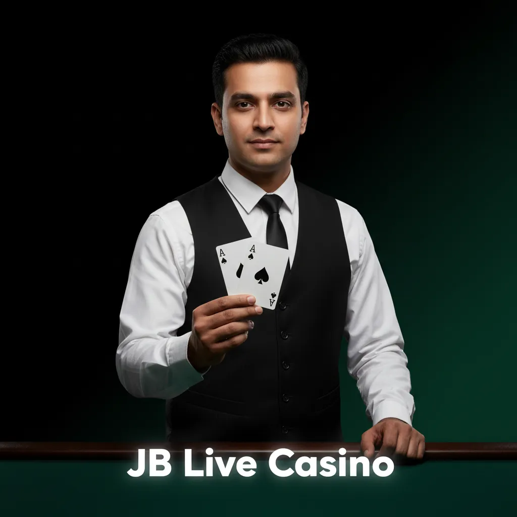 JB Live Casino lobby with HD streams and Hindi-speaking dealers for Andar Bahar, Teen Patti, Roulette, Blackjack, and more.
