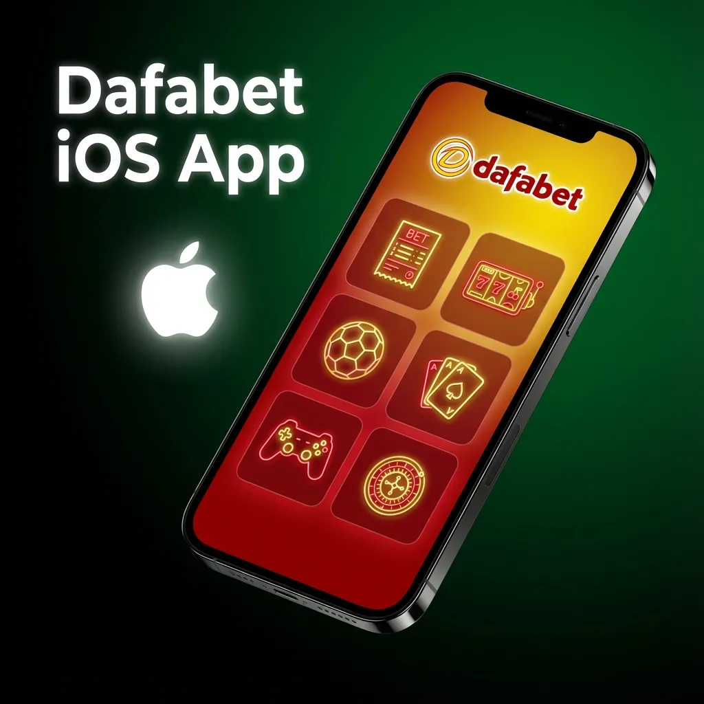 Dafabet iOS app icon displayed on iPhone screen, showing betting platform compatible with iOS 11.0 and later devices