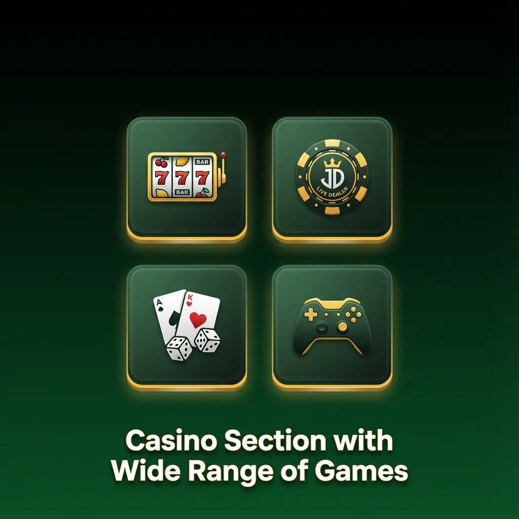 Casino interface displaying diverse game categories including slots, crash games, table games, and jackpot options