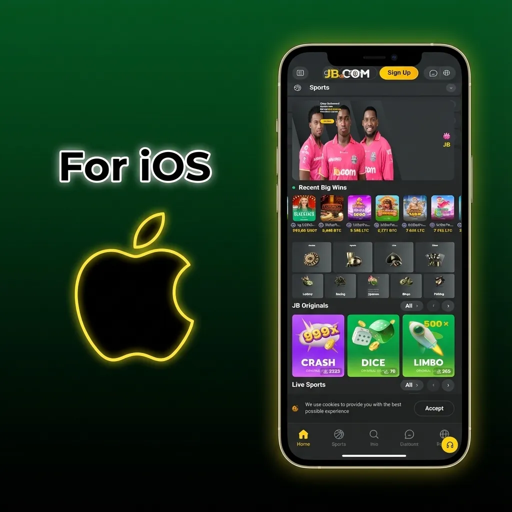 iPhone showing App Store download page with install button for iOS betting app